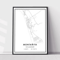 
              Montanita, Ecuador Modern Style Map Print 
            