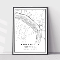 
              Kanawha City, West Virginia Modern Map Print 
            