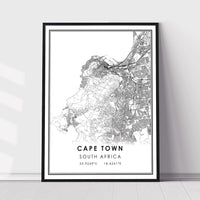 
               Cape Town, South Africa Modern Style Map Print 
            
