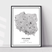 
              Poland, Europe Modern Style Map Print 
            