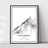 
              Alexandria, Egypt Modern Style Map Print 
            