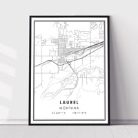 Laurel, Montana Modern Map Print 