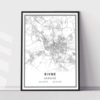 
              Rivne, Ukraine Modern Style Map Print 
            