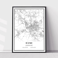 Rivne, Ukraine Modern Style Map Print 