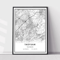 
              Taoyuan, Taiwan Modern Style Map Print 
            