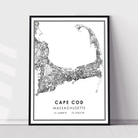 
              Cape Cod, Massachusetts Modern Map Print 
            
