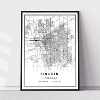 
              Lincoln, Nebraska Modern Map Print 
            