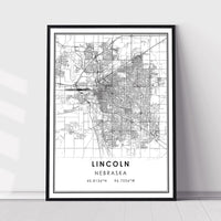 Lincoln, Nebraska Modern Map Print 