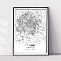 
              London, Ontario Modern Style Map Print 
            