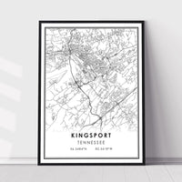 Kingsport, Tennessee Modern Map Print 
