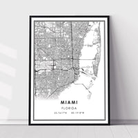 Miami, Florida Modern Map Print 