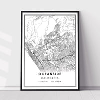 Oceanside, California Modern Map Print 