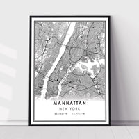 
              Manhattan, New York Modern Map Print 
            