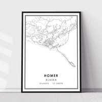 
              Homer, Alaska Modern Map Print 
            
