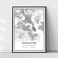 
              Charleston, South Carolina Modern Map Print 
            