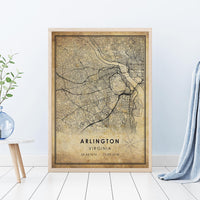 
              Arlington, Virginia Vintage Style Map Print 
            