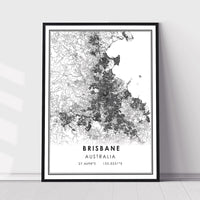 
              Brisbane, Australia Modern Style Map Print 
            