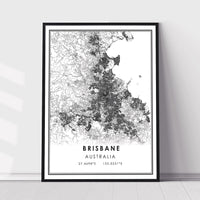 Brisbane, Australia Modern Style Map Print 