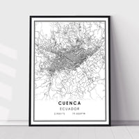 
              Cuenca, Ecuador Modern Style Map Print 
            