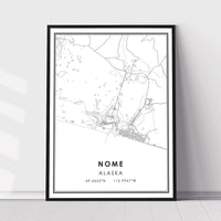 Nome, Alaska Modern Map Print 