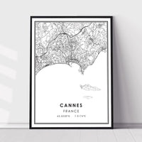 
              Cannes, France Modern Style Map Print
            