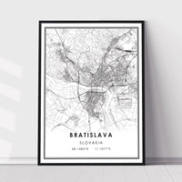 
              Bratislava, Slovakia Modern Style Map Print 
            