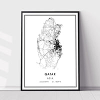 
              Qatar, Asia Modern Style Map Print 
            