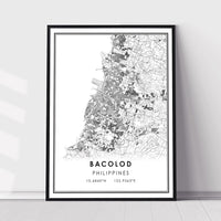 
              Bacolod, Philippines Modern Style Map Print 
            