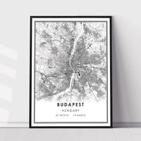 
              Budapest, Hungary Modern Style Map Print 
            