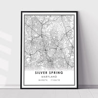 
              Silver Spring, Maryland Modern Map Print 
            