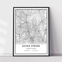 Silver Spring, Maryland Modern Map Print 