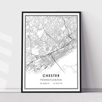 
              Chester, Pennsylvania Modern Map Print 
            