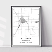 Alliance, Nebraska Modern Map Print 