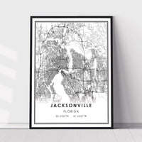 
              Jacksonville, Florida Modern Map Print 
            