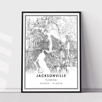 Jacksonville, Florida Modern Map Print 