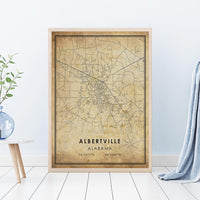 
              Albertville, Alabama Vintage Style Map Print 
            