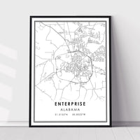 
              Enterprise, Alabama Modern Map Print 
            