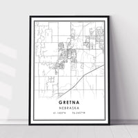 
              Gretna, Nebraska Modern Map Print 
            