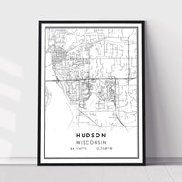 Hudson, Wisconsin Modern Map Print