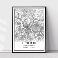 Pittsburgh, Pennsylvania Modern Map Print