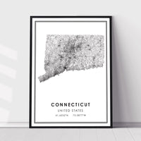 
              Connecticut, United States Modern Style Map Print 
            