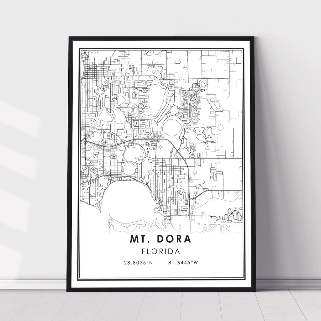 Mt Dora, Florida Modern Map Print 