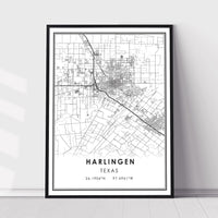 
              Harlingen, Texas Modern Map Print 
            