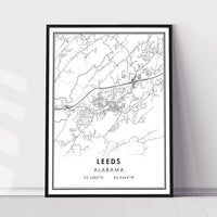 
              Leeds, Alabama Modern Map Print 
            