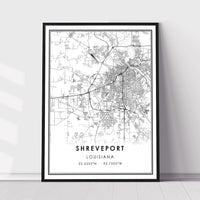 
              Shreveport, Louisiana Modern Map Print
            