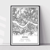 
              Seoul, South Korea Modern Style Map Print 
            