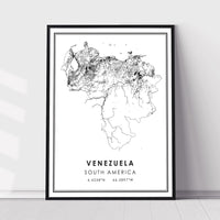 
              Venezuela, South America Modern Style Map Print 
            