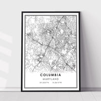 Columbia, Maryland Modern Map Print 
