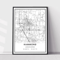 
              Hammond, Louisiana Modern Map Print 
            