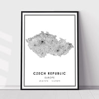 
              Czech Republic, Europe Modern Style Map Print 
            